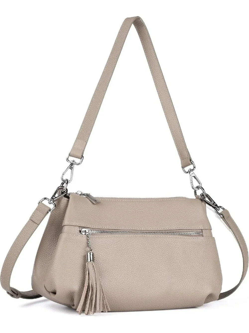 Genuine Leather Crossbody Hobo Bag for Women | Real Leather, Multi Pockets